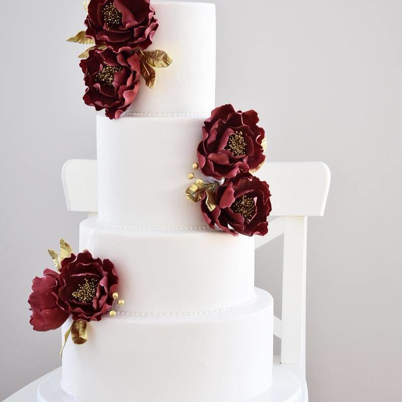 Свадебный торт с цветам 2053